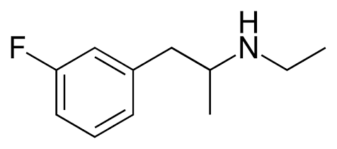 Chemical Structure of 3-Fluoroethamphetamine (3-FEA), AI generated