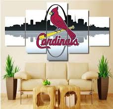 5 Panel St Louis Cardinals Wall Art Cheap For Living Room Wall Decor Wall Decor Living Room Cheap Wall Art Wall Decor