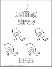 Partridge in a pear tree. 12 Days Of Christmas Coloring Pages Mamas Learning Corner