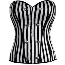Black And White Vertical Striped Corset Nautical Striped Corset Top Black White Liked On Polyvore Featuring Tops Black And White Striped Corset Black And W Corset Top White Corset Top Top Outfits