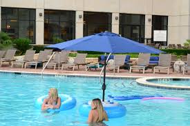 Floating Umbrella Ice Chest And Table Top Diy Pool Pool Umbrellas Pool Houses