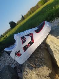 Black And Red Custom Air Forces Af1 X Akatsuki Naruto Shoes Custom Shoes Diy Nike Air Shoes