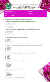 Bank soal penilaian harian (ph) tema 1. Pts Plh Kelas 4 Semester 1 Worksheet