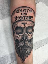 My first tattoo was skate and create in that hanoi font. Forearm Tattoo Done By Kyle Stacher From Hopeless Ink Tattoo In Vancouver Skateboard Tattoo Skater Tattoos Skate Tattoo