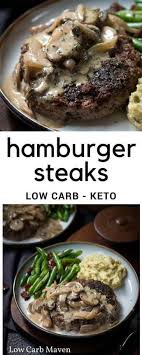 1/2 cup cooked green peas. Hamburger Steak An Easy Ground Hamburger Meat Recipe Topped With Mushroom Gravy Makes The Perfec Hamburger Steak And Gravy Keto Recipes Dinner Hamburger Steak