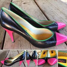 Onlymaker women platform wedge heel lace up mid calf side zip faux suede booties. Vintage Proxy 1980s Color Block Pumps High Heel Shoes 8 M 80s 90s Ebay Heels Shoes High Heel Pumps