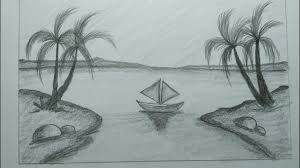 Lukisan di atas sangat menakjubkan. How To Draw Scenery With Pencil Step By Step Youtube