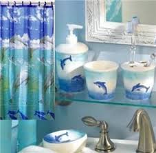 Shop for dolphin bathroom accessories set w/ shower curtain. Complete 6 Pc Set Leaping Dolphin Bathroom With Shower Curtain Tumbler Dolphin Decor Bathroom Sets Bathroom Accessories Sets