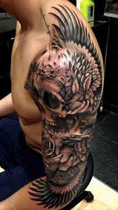 Half sleeve sugar skull tattoo design. 145 Cool Skull Tattoos Not Only For Boys