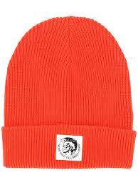 Diesel K Coder Ribbed Knit Beanie In Orange Modesens Knit Beanie Beanie Ribbed Knit