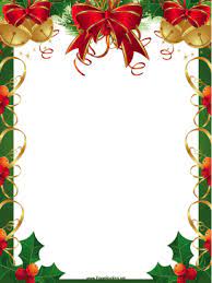Ribbons Bells And Holly Christmas Border Christmas Lettering Free Christmas Borders Free Christmas Printables