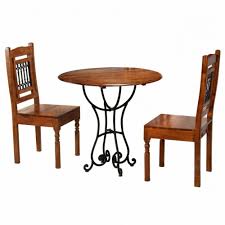 The pedestal is crafted of solid hardwood and the. Vintage Bistro Set 3pc Wood Metal Rustic Indoor Round Dining Table 2 Chairs New Furniture Furnituredesign Metal Dining Table Dining Table Chairs Metal Chairs
