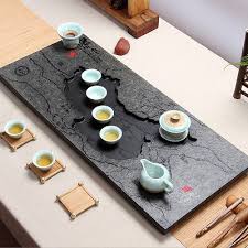 Stone Tea Tray Hand Carved Master Black Stone Tea Plate Drainage Tea Table China Tea Table Design Tea Table Tea Tray