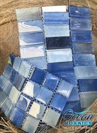 It S A Tropical Affair With The Extant Blue Mix Glass Tile For Blue Pool Tile Waterline What S Your Fancy 1x1 Waterline Pool Tile Pool Tile Mosaic Pool Tile