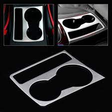 Car Chrome Interior Stainless Steel Cup Holder Frame Panel Decorative Trim For Audi A4 B8 A5 2009 2010 2011 2012 2 Decorative Trim Stainless Steel Cups Audi A4