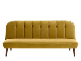 Moby Schlafsofa Samt In Saphirblau Und Messing Made Com Slaapbank Kleine Bank Slaapstoel
