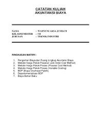 Akuntansi biaya (cost accounting) sabtu, 16 april 2016. Pdf Catatan Kuliah Akuntansi Biaya Wahyunii Aksa Jumiati Academia Edu