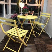 Table pliante en acier, pour 2 personnes. Table Et Chaises Pour Balcon 3 Pieces Plein Air En Fer Forge Table Pliante Cafe Au Lait The Au Lait Terrasse Aliexpress