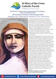 19th Sunday in Ordinary Time Bulletin 10 August 2025