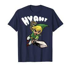 Amazon.com: Nintendo Legend Of Zelda Link Hyah Poster T-Shirt : Clothing,  Shoes & Jewelry