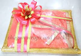 Pin By Aruna Datla On Saree Packing Wedding Gifts Packaging Wedding Gift Pack Wedding Gift Wrapping