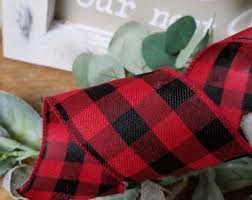 Black And White Plaid Ribbon Wired 2 5 Black And White Buffalo Plaid Wired Ribbon Etsy Christmas Wired Ribbon Buffalo Plaid Christmas Christmas Ribbon