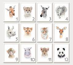 Boho Nursery Animal Prints Safari Nursery Decor Baby Room Etsy In 2021 Baby Animal Painting Nursery Wall Art Etsy Nursery Animal Prints