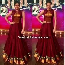 Indian dress maroon color bridal lehenga 1107. Maroon Color South Indian Fashion Gown