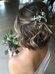 Leave hair straight and sleek. Half Up Half Down Wedding Hairstyles Updo For Long Hair For Medium Length For Bridemaids H Formal Hairstyles For Short Hair Short Wedding Hair Short Hair Updo