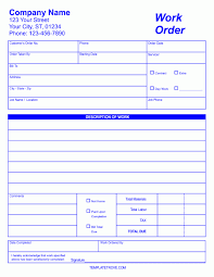 Work Order Format 129 Words Order Form Template Templates