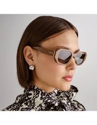 Oroton Maja Brown Octagon Sunglasses
