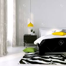 Chambre A Coussins En Noir Et Blanc Avec La Lampe Jaune Et De Couleur Banque D Images Et Photos Libres De Droits Image 26822181