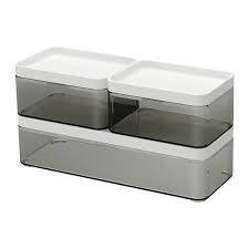 Brogrund Box Set Of 3 Transparent Gray White Ikea Small Bathroom Storage Remodel Bedroom Bathroom Storage Units