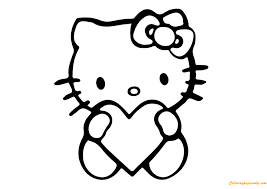 Feel free to print and color from the best 37+ hello kitty heart coloring pages at getcolorings.com. Hello Kitty With Heart Coloring Pages Cartoons Coloring Pages Coloring Pages For Kids And Adults