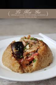 Lo Mai Gai Steamed Glutinous Rice With Chicken Mushrooms And Sweet Chinese Sausage Usually Served For Brunch At Dim Sum Dim Sum Recipes Food Taiwanese Food