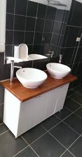 Black Bathroom Vanity With Timber Top Diy Bathroom Vanity Haus