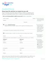 Fillable Online Codicil Form Age Uk Fax Email Print Pdffiller