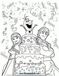 Coloring book with birthday cake cut into equal parts. Printable Disney Happy Birthday Coloring Pages Novocom Top