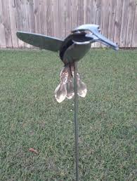 Hummingbird Garden Stake Hummingbird Garden Decor Yard Art Etsy Welding Art Welding Art Projects Silverware Art