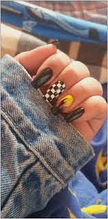 127 Awesome Acrylic Coffin Nails Designs In Summer Page 1 In 2020 Acrylic Nails Coffin Short Fire Nails Checkered Nails