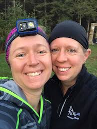 Pre-race photo with guides and Deborah
