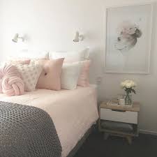 Modern bedroom in shades of grey and pastel pink. Blush Pink White And Grey Pretty Bedroom Via Ivoryandnoir On Instagram Pink Bedroom Decor Grey Bedroom Design Pink Bedroom Design