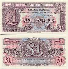 Great Britain 1 Pound 1948 British Armed Forces Special Vouchers Banknotes Money Paper Currency British Armed Forces