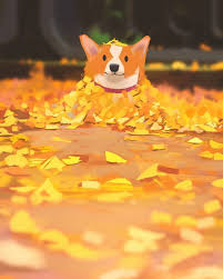 Camouflage Art Artwork Pet Corgi Animal Dog Fun Cartoon Illustration Autumn Yellow Cute Art Art Animal Drawings