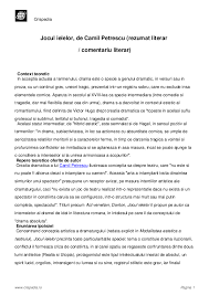 Romancier, nuvelist, poet, eseist si teoretician al teatrului. Jocul Ielelor De Camil Petrescu Istrate Anelia Academia Edu