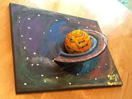 3d Model Of Saturn On A Canvas School Projects Planet Project Solar System Projects