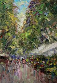 Las Ramblas Barcelona Art Oil On Canvas Painting