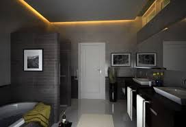 Das badezimmer ist ein ort an dem einbauleuchten in der decke besonders gerne eingesetzt werden; Badezimmer Grau Mit Abgehonter Badezimmer Decke Freshouse