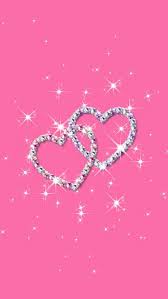 Pink And Silver Sparkly Heart Wallpaper Bling Wallpaper Love Wallpaper