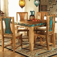 Azul Barnwood Table Chairs 5 Pcs Western Home Decor Rustic Dining Room Western Living Rooms